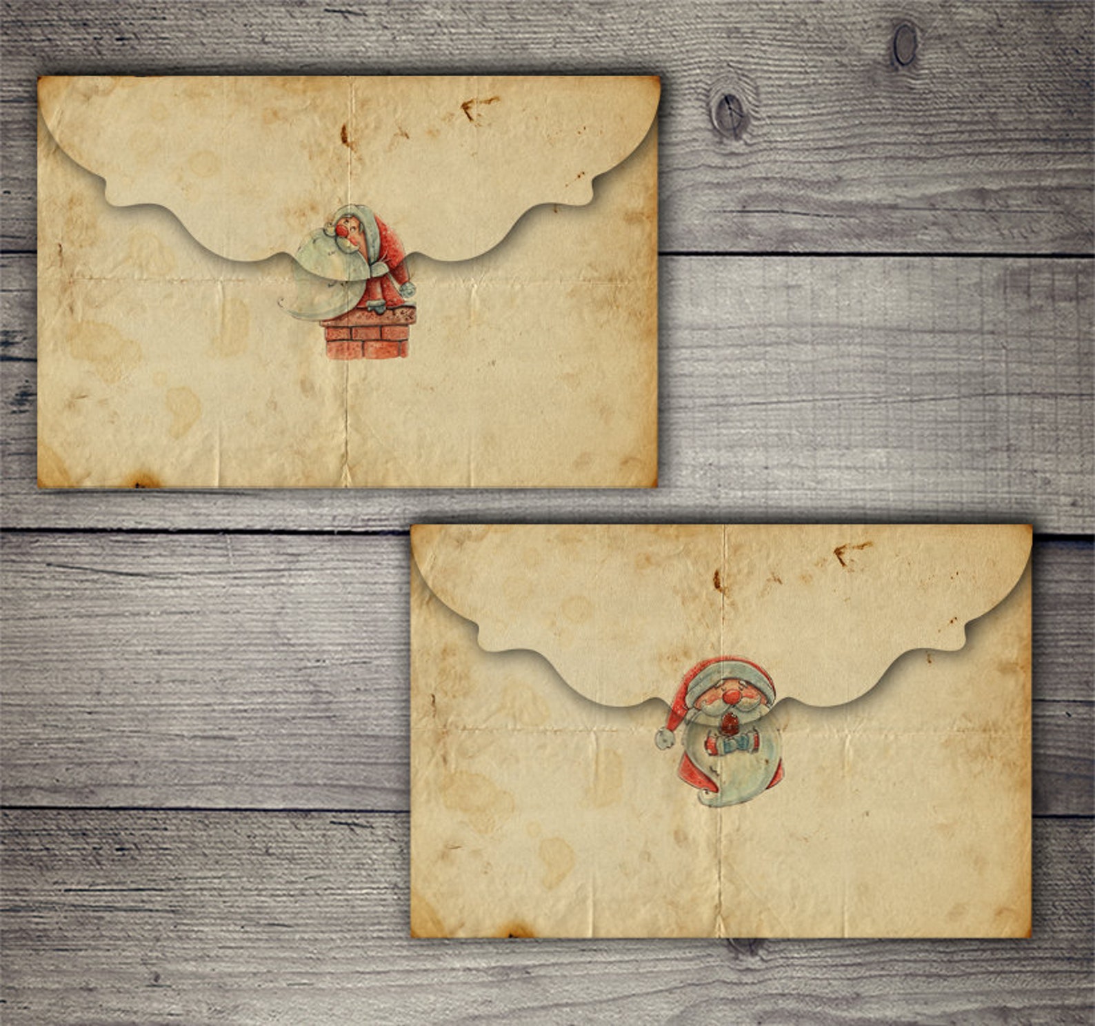 DIGITAL Printable Vintage Christmas Envelopes Digital - Etsy
