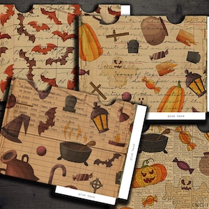 DIGITAL Halloween Printable Envelopes - Digital collage sheet download - VBM1910