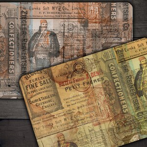 DIGITAL Printable Junk Journal Seiten - Vintage Grunge Ephemera - Digital Collage Sheet Download - VBM1797