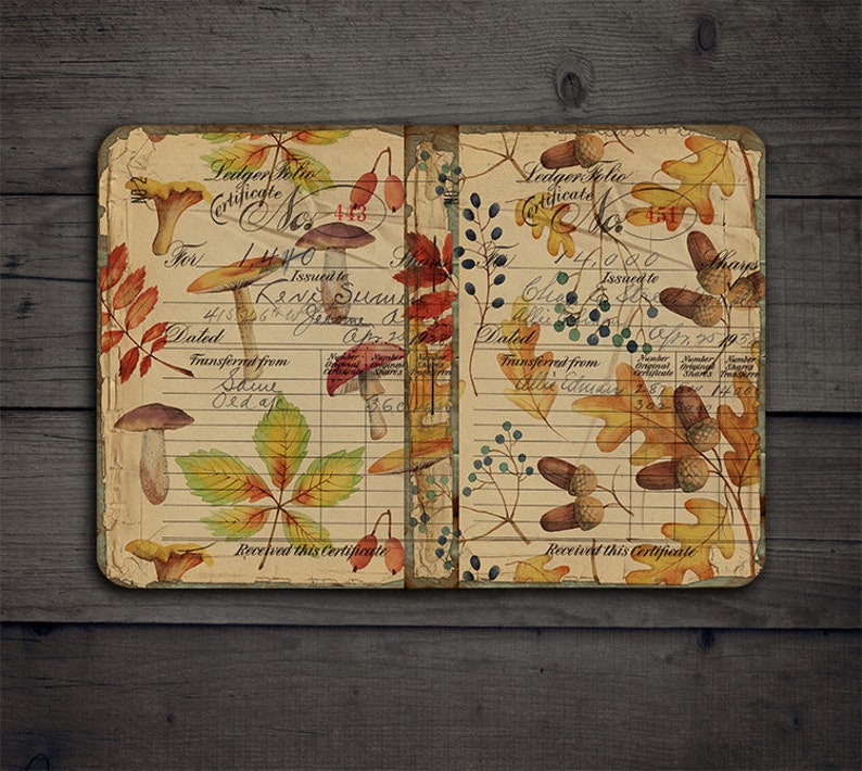 DIGITAL Vintage Autumn Printable Junk Journal Pages Digital - Etsy