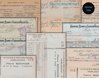 Vintage Receipts Ephemera: Junk Journal Printable (Digital Download)
