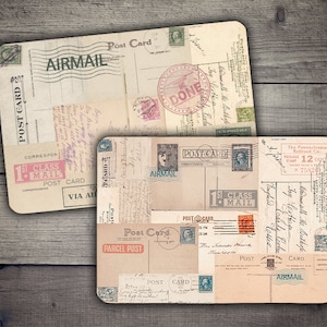 Vintage Postcards Digital Collage Sheet: Junk Journal Printable (Digital Download)
