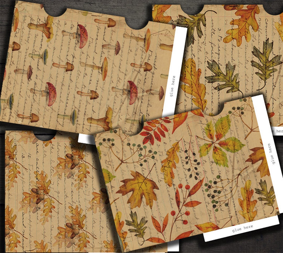 DIGITAL Vintage Fall Printable Envelopes - Digital Collage Sheet ...