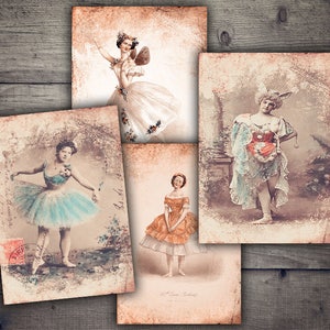 DIGITAL Vintage Ballerina Papers - Digital Collage Sheet Printables