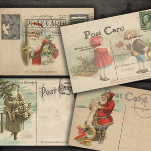 DIGITALE Vintage Weihnachtspostkarten - Digital Collage Sheet Download - VBM1620