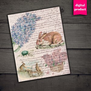 DIGITAL Vintage Easter Ephemera - Printable Easter Paper Download ...
