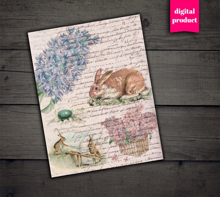 DIGITAL Vintage Easter Ephemera - Printable Easter Paper Download ...