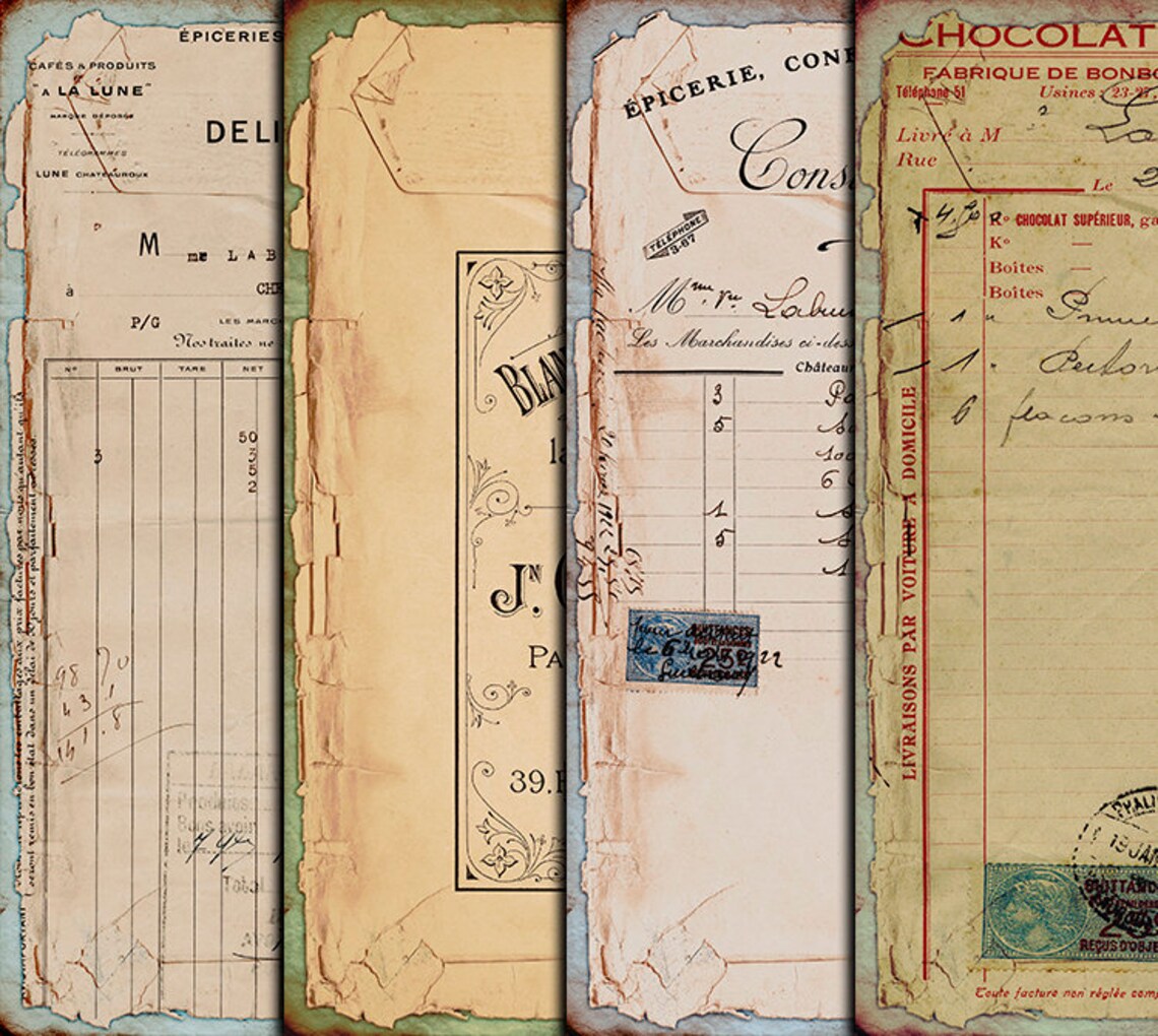 DIGITAL Vintage Grunge Ephemera - Digital Collage Sheet Download - Etsy