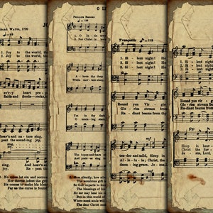 DIGITALE Grunge Weihnachten Notenblätter - Digitale Vintage Weihnachtslieder Papier Download - VBM2148