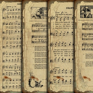 DIGITALE Grunge Weihnachten Notenblätter - Digitale Vintage Weihnachtslieder Papier Download - VBM2150