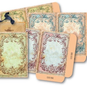 DIGITAL Antique Frame Envelopes Digital Collage Sheet Download -539- Digital Paper - Instant Download Printables