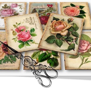 DIGITAL Digital Images Digital Collage Sheet Download Vintage Roses ...