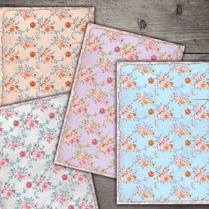 DIGITAL Vintage Floral Backgrounds - Digital Collage Sheet Printables