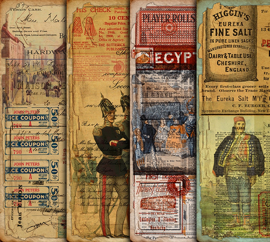 DIGITAL Vintage Junk Journal Ephemera - Digital Collage Sheet Download ...