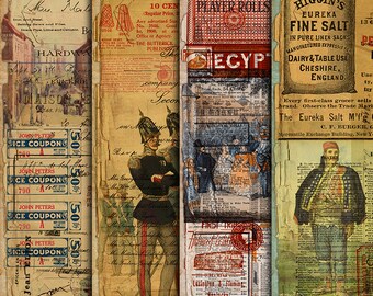 DIGITAL Vintage Junk Journal Ephemera - Digital Collage Sheet Download - VBM1792