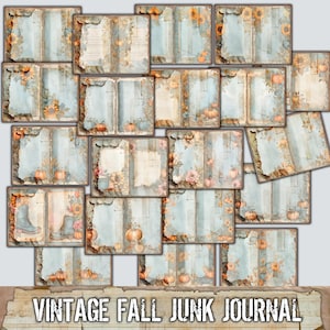 Vintage Fall Junk Journal Kit: Pumpkins & Leaves (Digital Download)