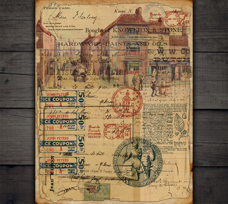 DIGITAL Vintage Newspapers Junk Journal Digital Collage Sheet Download VBM1872
