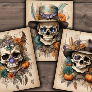 Teschi di Halloween effimeri: documenti stampabili spettrali (download digitale)