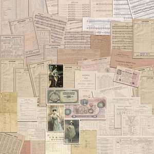 DIGITAL vintage Junk Journal Mega Bundle Ephemera, Junk Journal Kit, Printable Ephemera, Ledgers, Reçus, Documents - VBM2876
