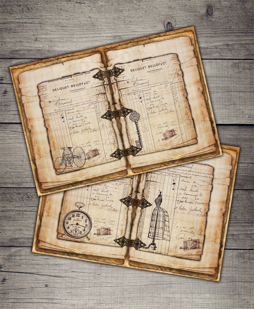 Printable Vintage Junk Journal Ephemera: Digital Collage Sheet (digital ...