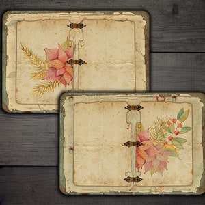 Vintage Christmas Junk Journal Pages: Floral Printable (PDF)