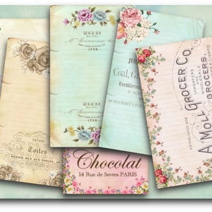 Floral Ephemera Cards: Vintage Collage Sheet (Digital Download)
