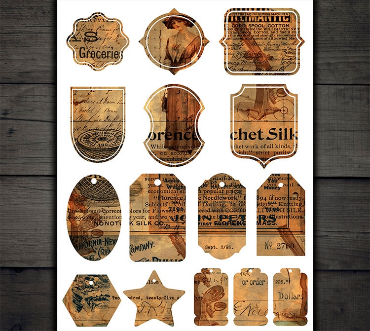 DIGITAL Junk Journal Vintage Ephemera Printables - Digital Collage ...