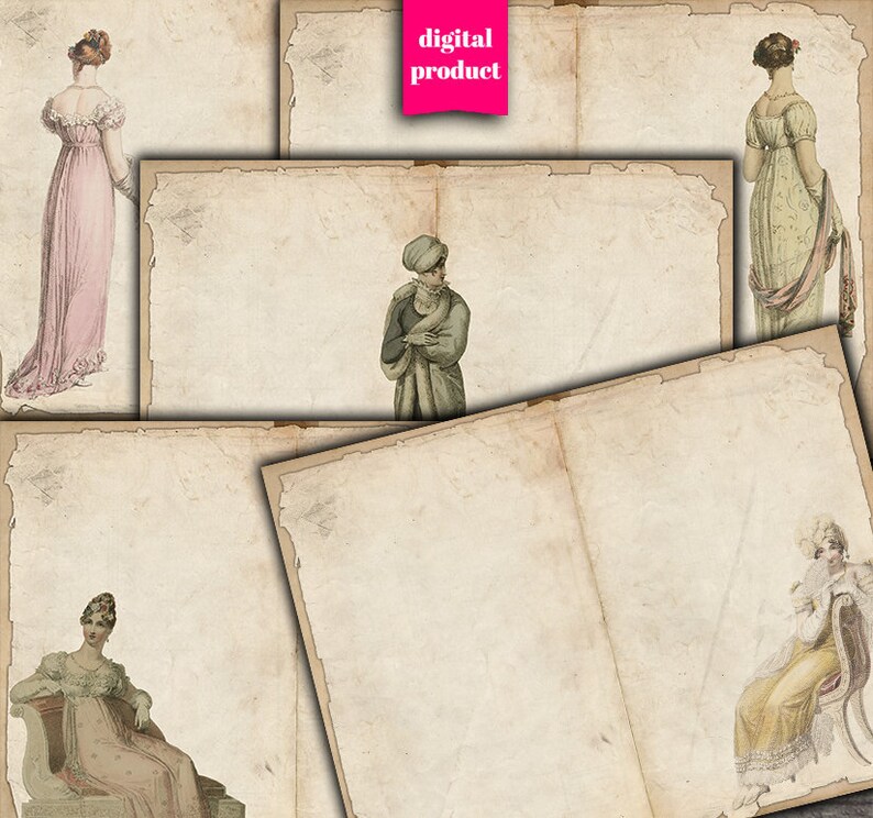 DIGITAL Jane Austen Journal Pages Printable Regency Era - Etsy