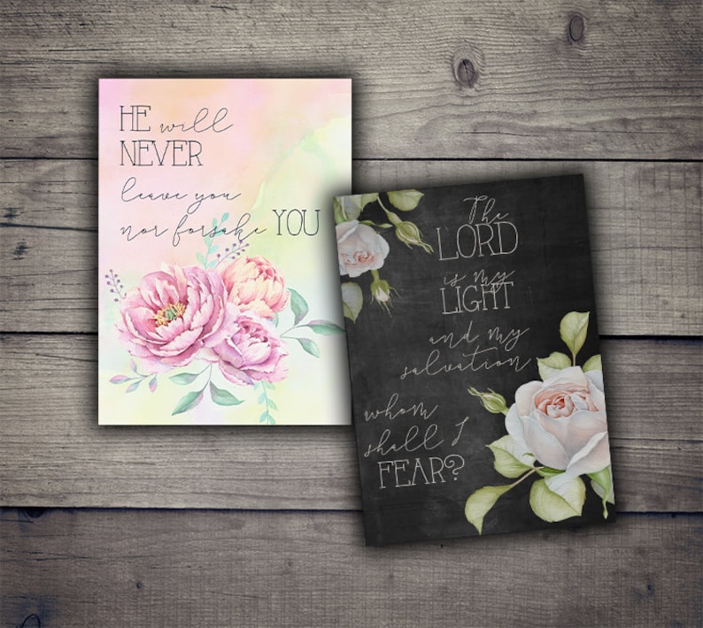 Printable Bible Verses Scripture Quote Cards Digital Collage Sheet Digital Paper Download