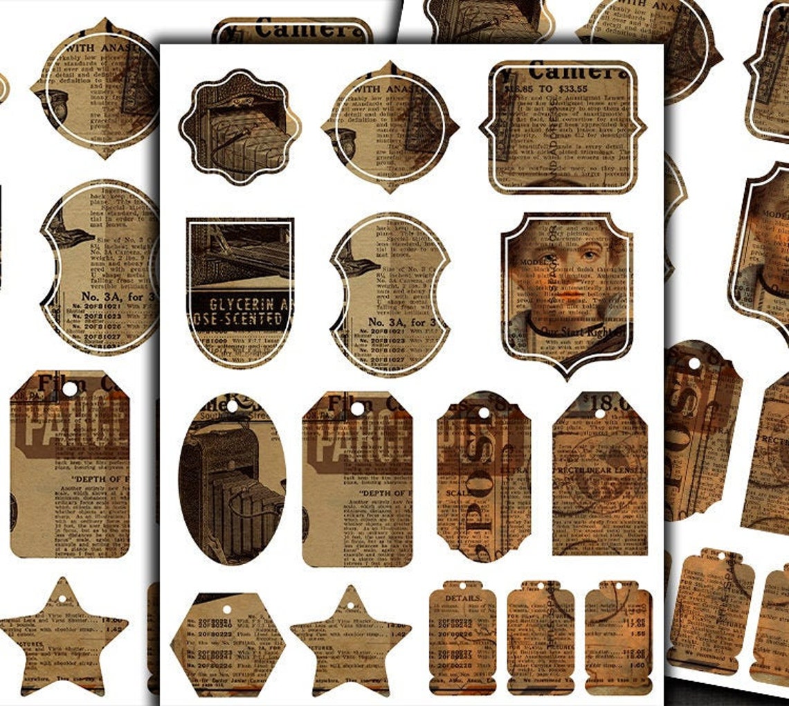 DIGITAL Junk Journal Vintage Ephemera Printables - Digital Collage ...
