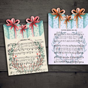 DIGITAL Printable Christmas Music Sheet Cards - Digital Christmas ...