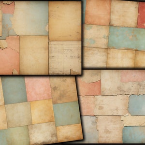 Vintage Grunge Paper Textures: Shabby Collage Sheets (Digital Download)