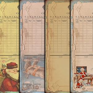 DIGITAL Vintage Weihnachten Wunschliste Digital Collage Sheet Printables - VBM1673