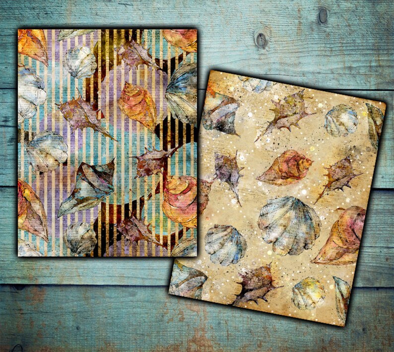 Shell Digital Paper DIGITAL Vintage Sea Shells Digital Paper Download - Etsy