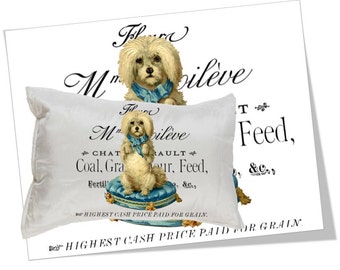 French Dog Typography Image Transfer: Digital Collage Sheet (Printable)