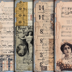 DIGITAL Vintage Grunge Ephemera - Digital Collage Sheet Download