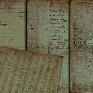 DIGITAL Vintage Grunge French Junk Journal Ephemera - Digital Collage Sheet Download - VBM1955