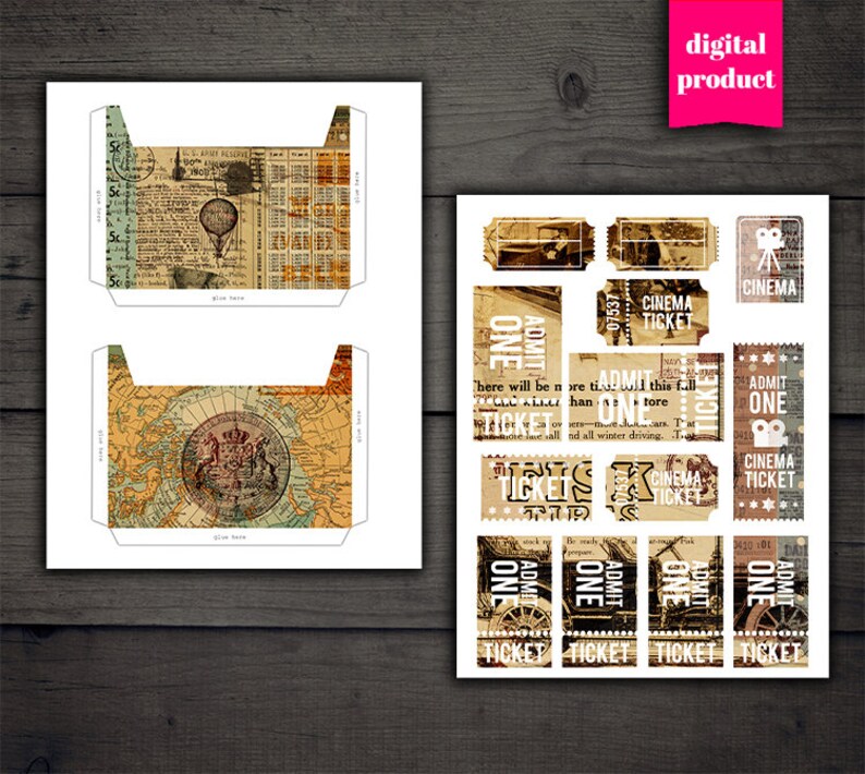 DIGITAL Vintage Junk Journal Kit Printable Grunge Ephemera | Etsy