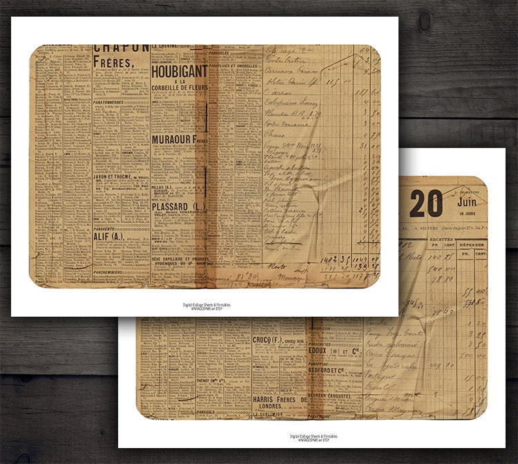 DIGITAL Printable Vintage Ephemera - Digital Junk Journal Download ...