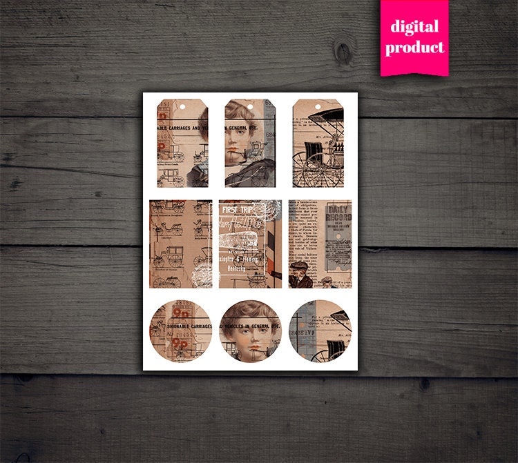 DIGITAL Vintage Junk Journal Kit - Printable Grunge Ephemera Download ...
