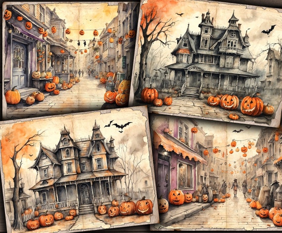 ジャンクジャーナル　ハロウィン　ホラー ハロウィンジャンクジャーナルキット：不気味なお化け屋敷ペーパー