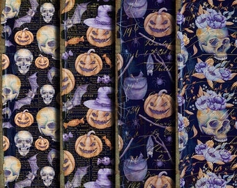 DIGITAL Halloween Digital Papers - Junk Journal Ephemera - Digital Collage Sheet Download - VBM1913
