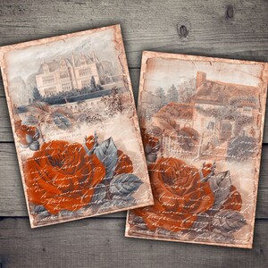 Fundos DIGITAL vintage manuscritos - folhas de colagem digital para impressão