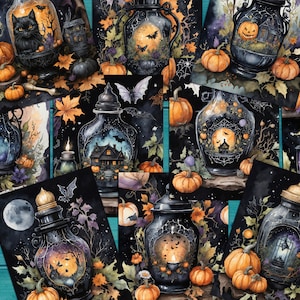 Halloween Junk Journal Kit: Spooky Potions, Bottles Papers (Digital Download)