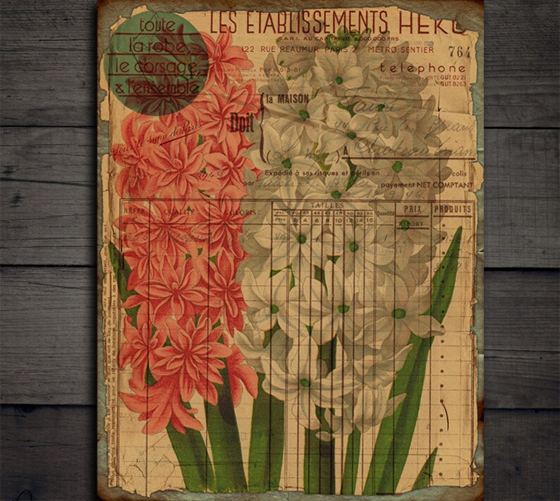 DIGITAL Vintage Botanical Junk Journal Ephemera - Digital Collage Sheet ...
