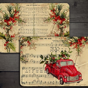 Christmas Holly Junk Journal Printable Pages: Vintage Ephemera (Digital Download)