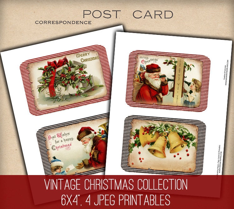 DIGITAL Christmas Cards Digital Collage Sheet Download 1192 - Etsy