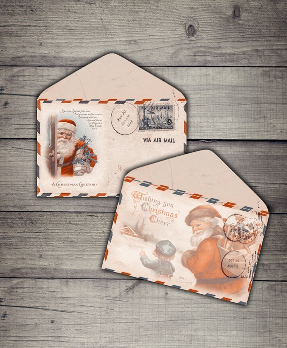 Vintage Airmail Envelope Photo Folders