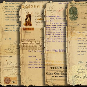 DIGITAL Vintage Grunge Junk Journal Ephemera - Digital Collage Sheet Download - VBM1825