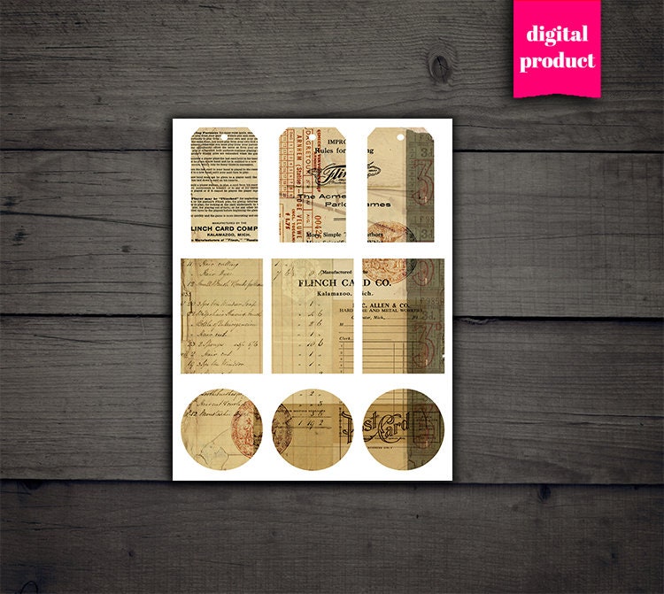 DIGITAL Vintage Ephemera Junk Journal Kit Printable Grunge | Etsy